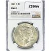 Image 1 : 1923-D Silver Peace Dollar NGC MS61