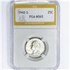 Image 1 : 1942-S Washington Silver Quarter PGA MS65