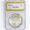 Image 1 : 1926-D Silver Peace Dollar PGA MS63+