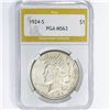 1924-S Silver Peace Dollar PGA MS63