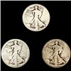 Image 1 : (3) 1921-S Walking Half Dollars NICELY CIRCULATED