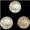 Image 2 : (3) 1921-S Walking Half Dollars NICELY CIRCULATED