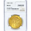 Image 1 : 1904 $20 Gold Double Eagle NGC MS63