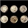6 Buffalo Nickels (1935, 1936, 1937, 1937-S, 1937