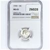 Image 1 : 1944 Mercury Silver Dime NGC MS65