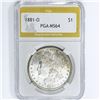 Image 1 : 1881-O Morgan Silver Dollar PGA MS64