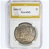 Image 1 : 1884-CC Morgan Silver Dollar PGA MS65