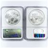 Image 2 : 2000 Set (2) American Silver Eagles NGC MS69