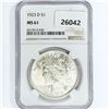 Image 1 : 1923-D Silver Peace Dollar NGC MS61