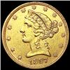 Image 1 : 1897 $5 Gold Half Eagle CLOSELY UNCIRCULATED