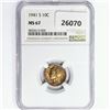Image 1 : 1941-S Mercury Silver Dime NGC MS67