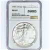 Image 1 : 1987 American Silver Eagle NGC MS69