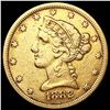 Image 1 : 1882 $5 Gold Half Eagle LIGHTLY CIRCULATED