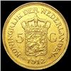 Image 2 : 1912 Netherlands .0972oz Gold 5 Gulden UNCIRCULATE