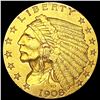 Image 1 : 1908 $2.50 Gold Quarter Eagle NEARLY UNCIRCULATED