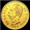 Image 1 : 1882-R Italy .1867oz Gold 20 Lire UNCIRCULATED