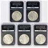 Image 1 : 1880-1890 Set (5) Morgan Silver Dollar PCS UNC
