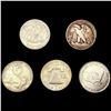 Image 2 : (5) Misc Half Dollars (1876, 1923-S, 1938-D, 1948