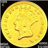 Image 1 : 1859-C Rare Gold Dollar UNCIRCULATED DETAIL
