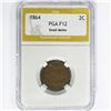 Image 1 : 1864 Two Cent Piece PGA F12 Small Motto