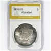 Image 1 : 1878 8TF Morgan Silver Dollar PGA MS64
