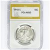 Image 1 : 1918-S Walking Liberty Half Dollar PGA MS65