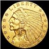 Image 1 : 1909 $2.50 Gold Quarter Eagle CLOSELY UNCIRCULATED