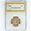 Image 1 : 1865 Two Cent Piece PGA MS64 RED