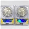 Image 2 : 1922-S Set (2) Silver Peace Dollar ANACS