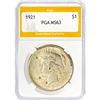 Image 1 : 1921 Silver Peace Dollar PGA MS63