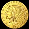 Image 1 : 1911 $2.50 Gold Quarter Eagle UNCIRCULATED