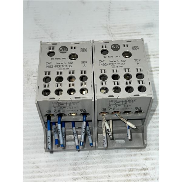 Lot of (2) Allen-Bradley #1492-PDE1C183 Power Distribution Blocks
