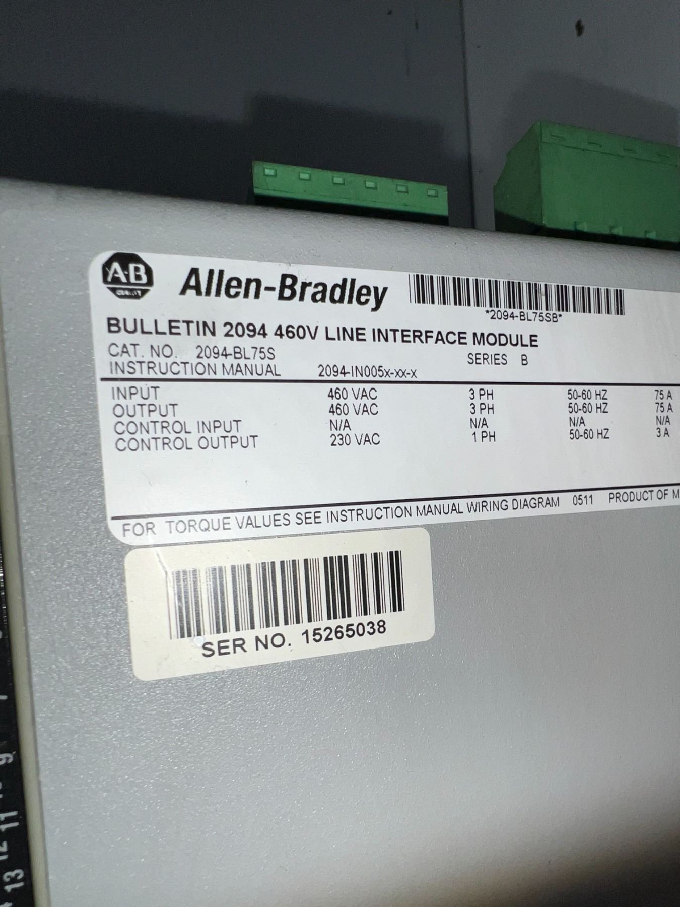 Allen-Bradley #2094-BL75S Line Interface Module