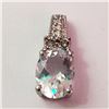 Image 1 : JP944-158 SILVER AQUAMARINE DIAMOND PENDANT