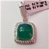 Image 1 : JP944-160 SILVER GREEN ONYX PENDANT 6.75CT