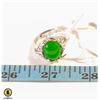 Image 1 : JADE NATURAL GREEN STONE RING