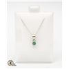 Image 1 : #205-NATURAL UNTREATD EMERALD  PENDANT NECKLACE