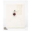 Image 1 : #266-NATURAL RED GARNET & CZ PENDANT