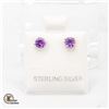 Image 1 : #224-NATURAL UNTREATED PURPLE  AMETHYST EARRINGS