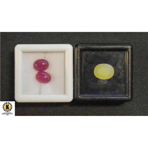 #172-GENUINE RED RUBY 4.65CT & OPAL 2.29CT GEMSTON