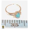 Image 1 : NEW .925 STAMPED SILVER OVAL "TURQUOISE" RING SZ