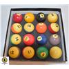 Image 1 : COMPLETE SET OF VINTAGE BILLIARD BALLS