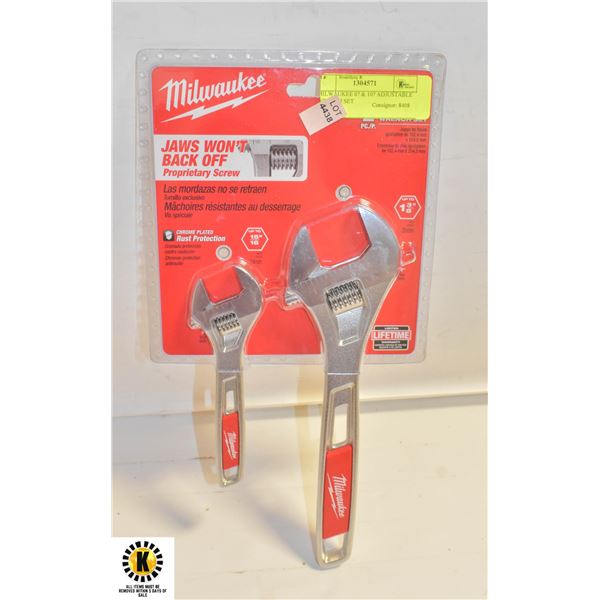 MILWAUKEE 6? & 10? ADJUSTABLE WRENCH SET