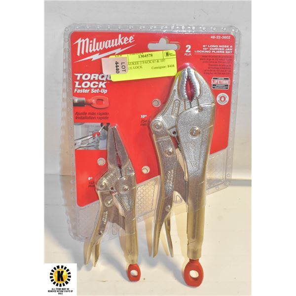 MILWAUKEE 2 PACK 6? & 10? TORQUE LOCK