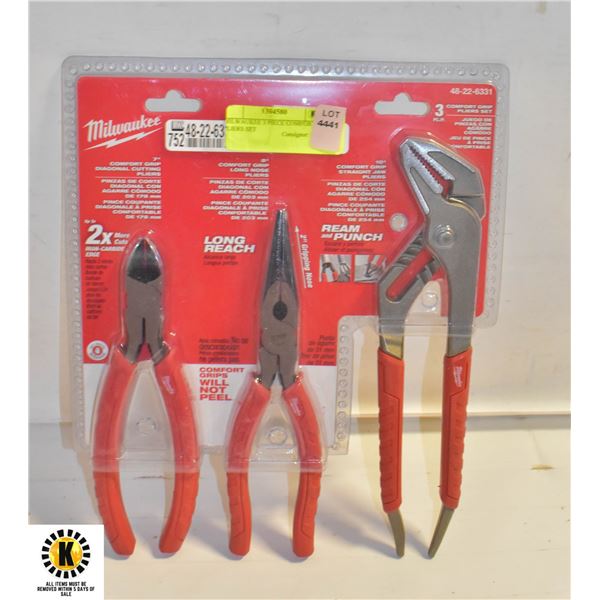 MILWAUKEE 3 PIECE COMFORT PLIERS SET