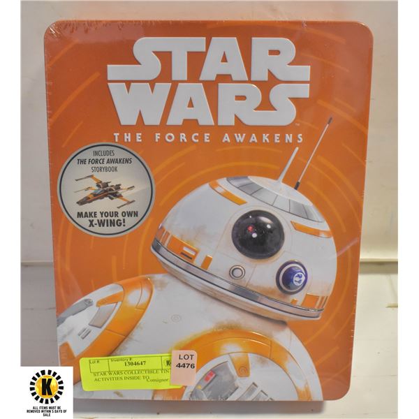 STAR WARS COLLECTIBLE TIN ACTIVITIES INSIDE TO