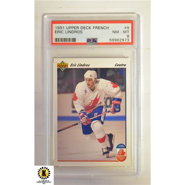 ERIC LINDROS FRENCH VERSION PSA 8 (1991)