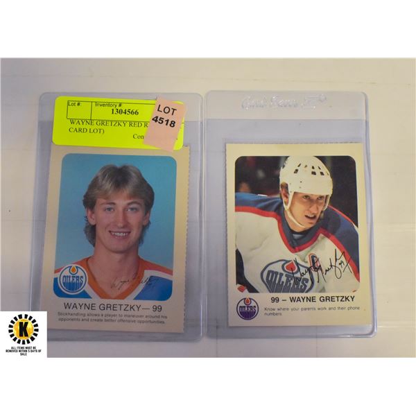 WAYNE GRETZKY RED ROOSTER (2 CARD LOT)