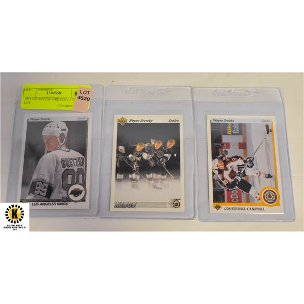 1991 UD WAYNE GRETZKY 3 CARD LOT