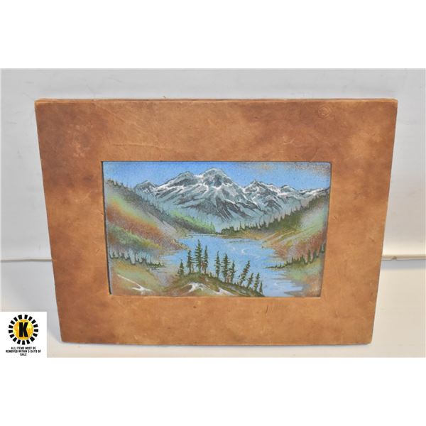 ARTISAN SIGNED MOUNTAIN ARTWORK GLASS